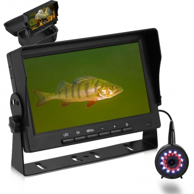 MOQCQGR 2023 Upgrade Underwater Fishing Camera w/Bracket - 7 inch Ice Fishing Camera Underwater w/ 12pcs+12pcs Filling Light, 1200TVL Portable Ice Fishing Fish Finder for Lake Boat Kayak Ice Fishing