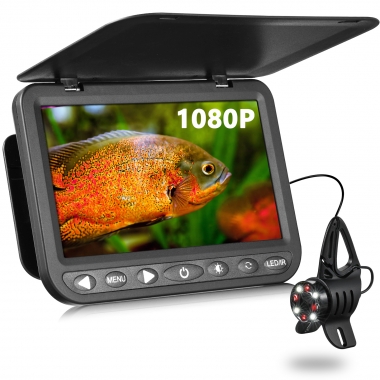 MOQCQGR 7 Underwater Fishing Camera - [Upgrade HD 1080P] Ice Fishing Camera Underwater w/ 10,000mAh Li-Battery, USB-C Charging Port, Portable Ice Fishing Fish Finder for Ice Lake Boat Kayak Fishing